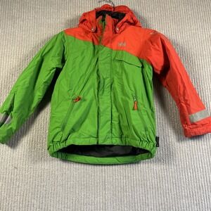 Helly Hansen Kids Boys 8 Jacket Coat Neon Green Orange Insulated Children's